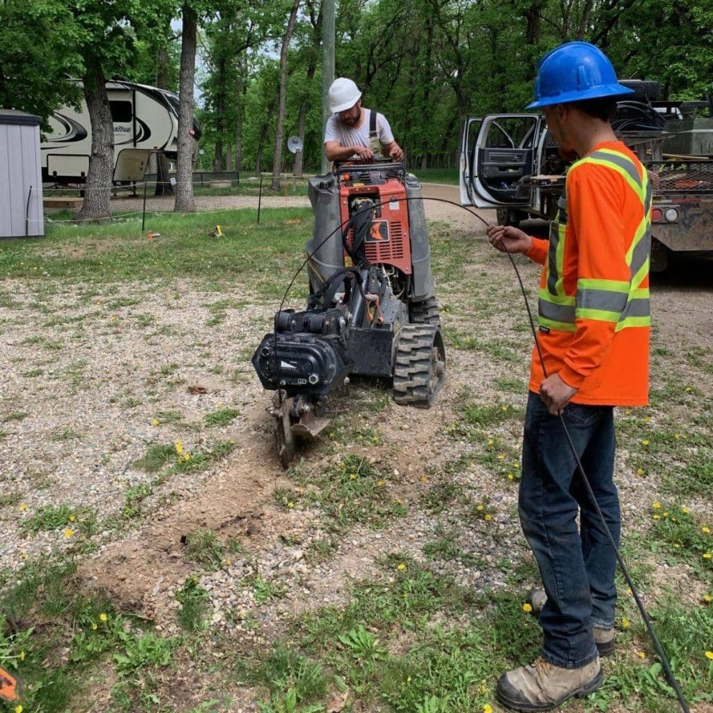 Trenching fiber Internet in rural areas